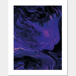 Black and Purple Marble Posters and Art